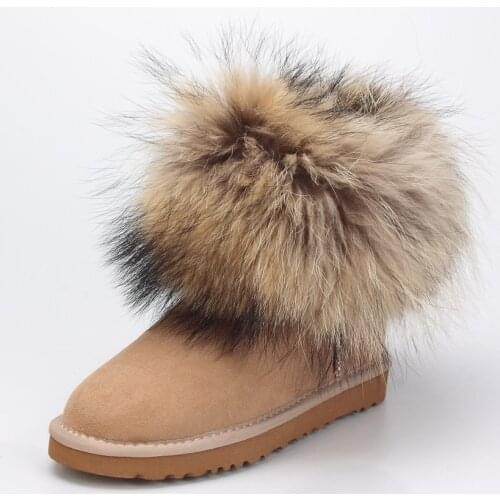 2020 China Classic Womens Boots Genuine Sheepskin Woman Snow Boots Casual Winter Shoes Woman Leather Snow Boots