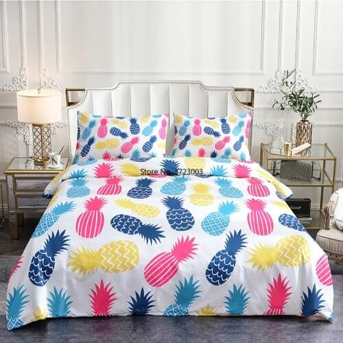 Modern Creative Color Pineapple Pattern Bedding Set Adult Children Bedroom Decoration Plant Digital Print Bedding