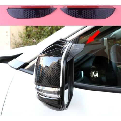 1 Pair ABS Carbon Fiber Style Side Rearview Mirrors Visors Shade Rain Guard Trim Fit For Toyota RAV4 2016 2017 2018
