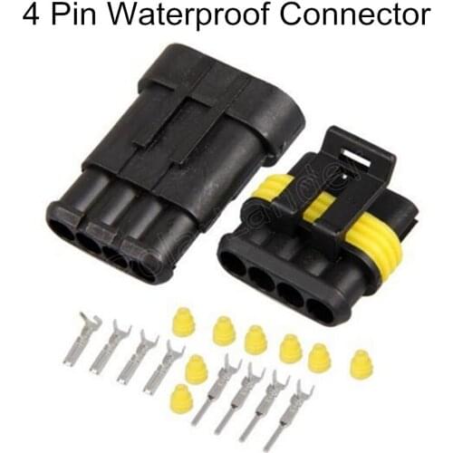 Best selling hot sale 5pcs Car 4 Pin Way Sealed Waterproof Electrical Wire Connector Plug Set Truck Caravan
