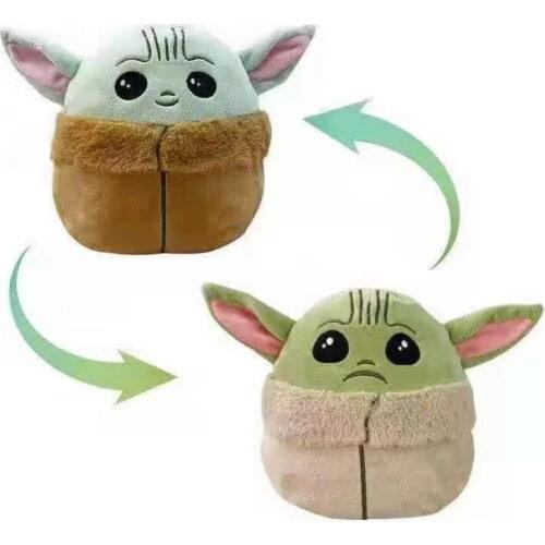 Mandalorians Baby Yoda Double-Sided Flip Reversible Lilo & Stitch Doll Kawaii DIY Figures Grogu Plushie Stuffed Toys Kids Gift