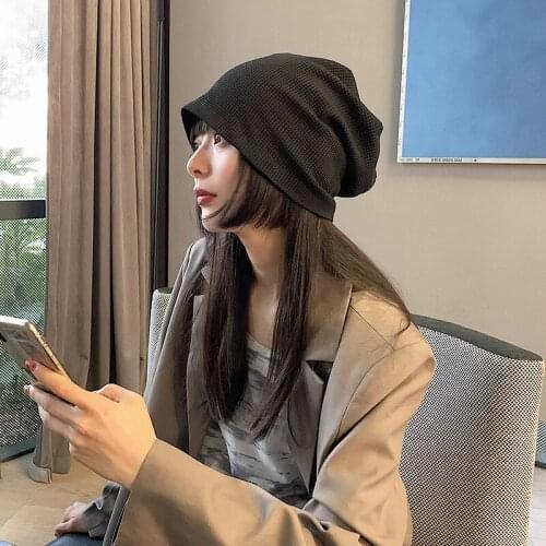 Fashion Designer Folding Hat Korean Trendy Wool Hooded Cap Spring Autumn Japanese Knitted Pile Hat Men Bonnets Wholesale