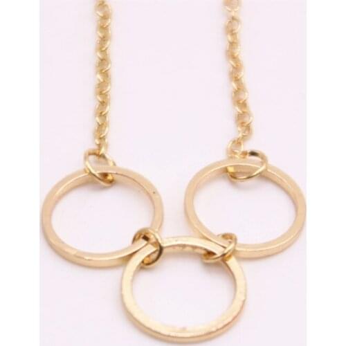 Three hollow circles pendant necklace Child interest circle pendant necklace the to women