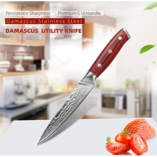 NANHAIONE 5 Inch Utility Knives Damascus Steel Chef Knife Stainless Steel Cooking Knife Kitchen Tool Kitchen Knife Japan CL127