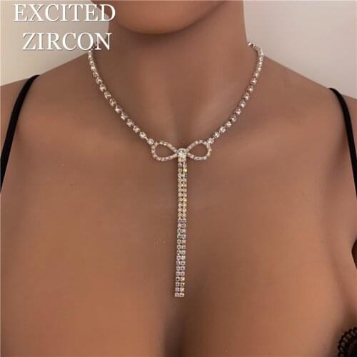 2020 New Fashion Jewelry Set Woman Luxury Romantic Sweet Rhinestone Crystal Necklace Earrings Bridal Wedding Accessories