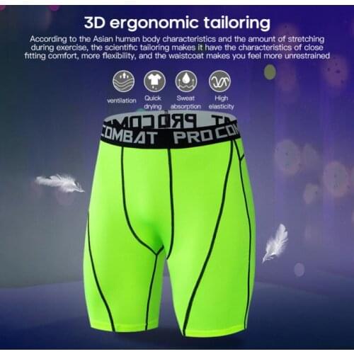New Sports Tight Shorts Mens Stretch Quick-drying Five-point Pants Basketball Bottoming Yoga Pants Training Running Fitness
