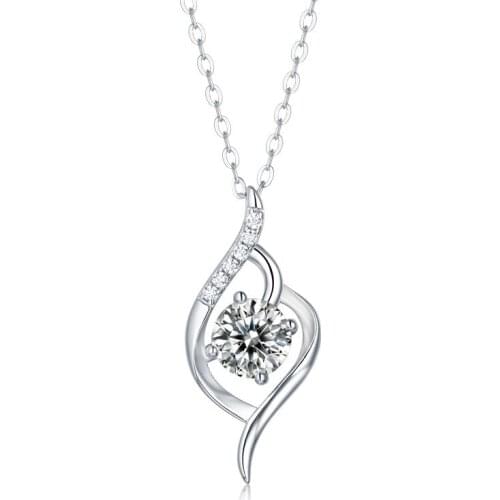 Allure At First Sight Pendants Moissanite Necklace 1Ct 925 Silver Necklace For Women Wedding Party Anniversary Jewelry