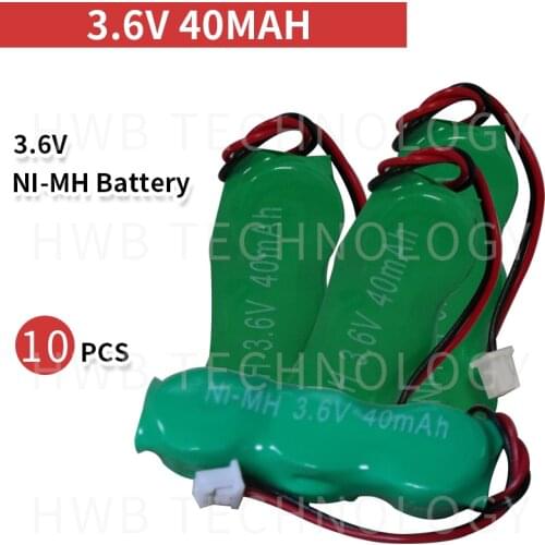 10 PCS/lot Original New KX 3.6V 40mAh Ni-MH Rechargeable Button Cell Battery Pack Ni MH Batteries With two wires Free Shipping