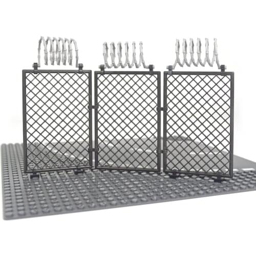 Military Building Block Base Barbed wire City military Scene Accessory Fence Isolation net 30104 92338 chain MOC Parts Brick