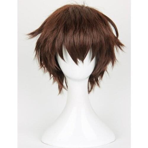 Seraph of the end Yoichi Saotome Wig Styled Short Brown Synthetic Hair Cosplay Wig + Wig Cap