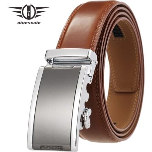 Dark Brown Men Belt Male Cowhide Genuine Luxury Leather Belts High Quality Automatic Alloy Buckle Casual Formal Dress Belt B315