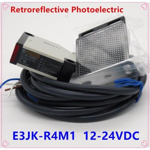 High-quality E3JK-R4M1 12-24VDC Retroreflective photoelectric sensor switch Proximity switch 2M cable Induction distance: 4m