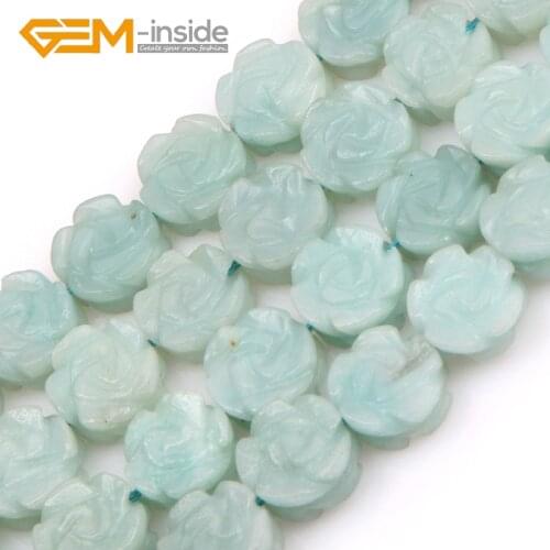 12mm14mm Carved Double Side Flower Assorted Material Natural Gem Stones Beads For Jewelry Making DIY 15 Inches Strand Wholesale