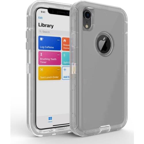 Luxury Transparent Robot Case For iPhone 11 12 Pro Max XS XR 7 8 Plus Half Clear Shockproof Armor Glossy Plain Case Phone Cover