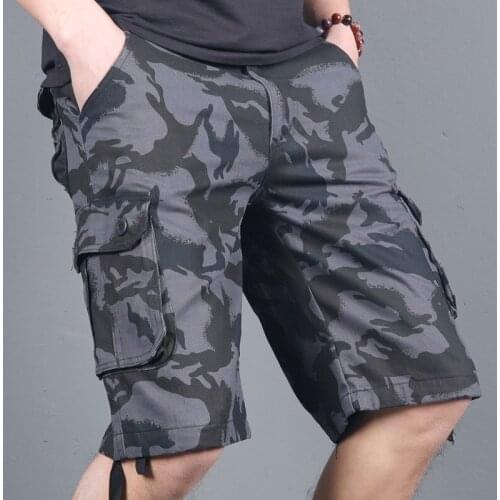 Camouflage Camo Cargo Shorts Men Summer Casual Cotton Multi-Pocket Baggy Short Hip Hop Streetwear Army Military Shorts Homme 44