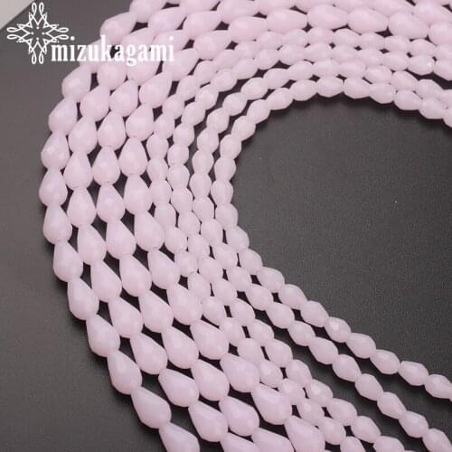 5*7mm 11*7mm 56pcs/lot Pink Glass Beads Tear Water Drops Crystal Loose Beads For DIY Jewelry Making Accessories