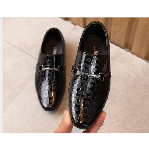 New Pointed Soft hand feeling Kids Shoes Leather Shoes Children Infant Kids Baby Boys British Style Student Perform Casual Shoes