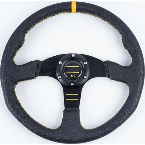 Universal 14inch 14Inch/350mm Racing Sport Steering Wheel Auto Steering Wheel Sport Leather Steering Wheel with Logo