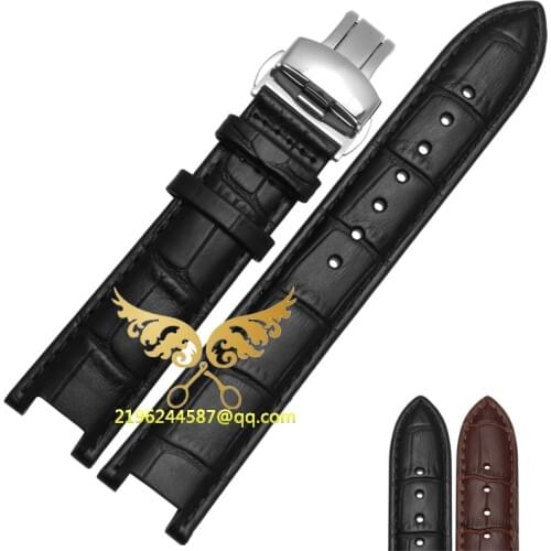 20*11MM 22*13mm High quality Genuine leather cowhide Watch strap for GC with stainless steel buckle free shipping