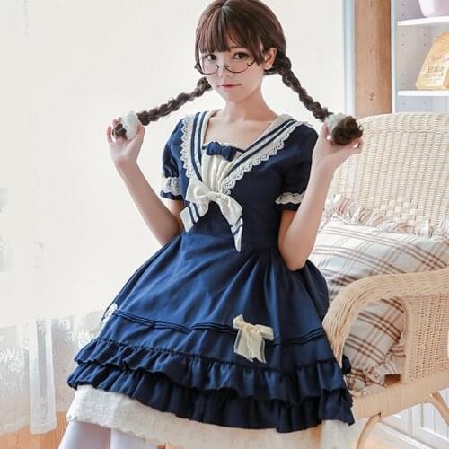 Japanese WomenS Harajuku Sweet Dress Lolita Dress Costume Dress Court Retro Ruffle Mori Girl Lolita Cute Kawaii Dress FF2272