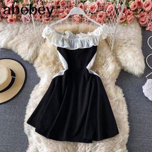 2021 Bohemian slash neck Short Sleeve Femme Dresses white A LIne Vintage Sexy Party Dress Club Wear Vestidos