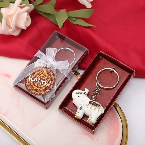 1PCS X Majestic Elephant Key Chain Asian Themed Wedding Favors Party Giveaways For Guest