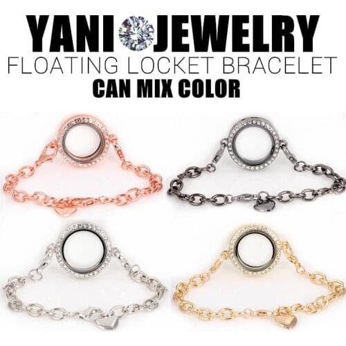 10pcs/lot 25mm Round Openable Rhinestone Magnet Photo Glass Living Memory Locket Bracelet Floating Locket Bracelet Bangles