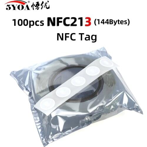 100pcs/lot NFC Tag NFC213 Label 213 Stickers Tags Badges Lable Sticker 13.56mHz huawei share ios13 personal automation shortcuts
