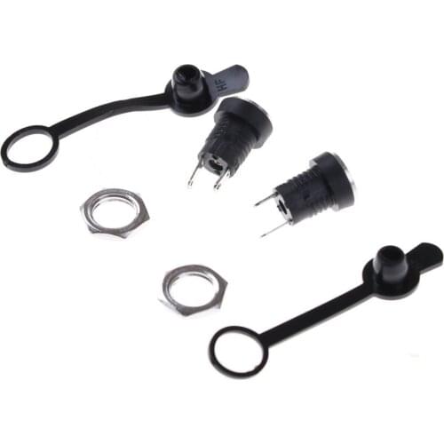2sets 5.5mm*2.5mm 12V 3A DC Power Male Plug + Female Socket + Waterproof Jack With Nut Panel Mount Female DC Socket Power Plug