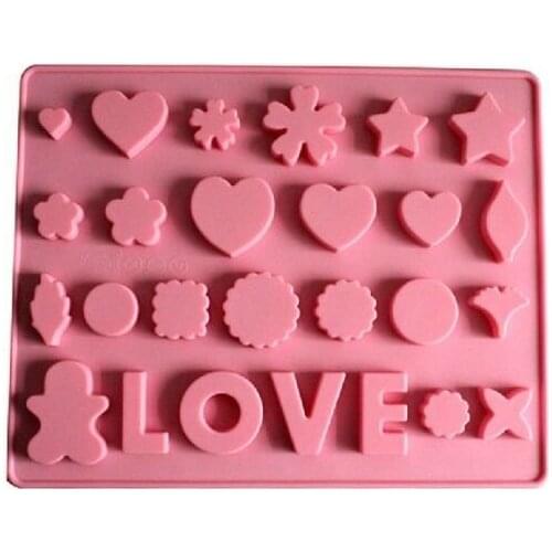 26 Cavities Love Silicone Ice Tray Cake Candy Making Moulds Cake Pans Handmade DIY Chocolate Decorating Molds