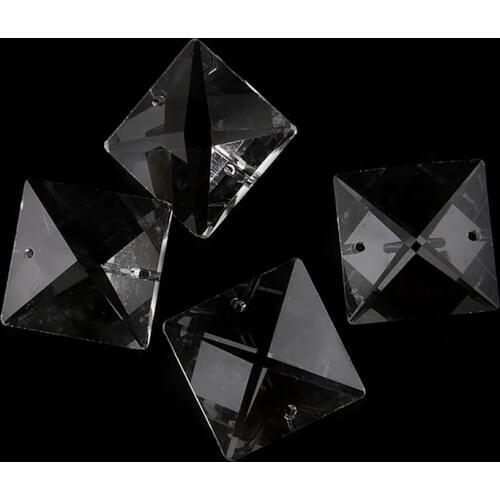 50PCS/lot ,22MM SQUARE glass beads in 2 holes FREESHIPPING, CRYSTAL PRISM OF CHANDELIER