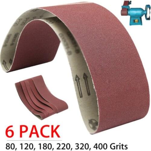6Pcs/set 915*100m Sanding Belts 80 120 180 240 320 400Grits Sandpaper Abrasive Bands Sander Grinding Polishing Tools