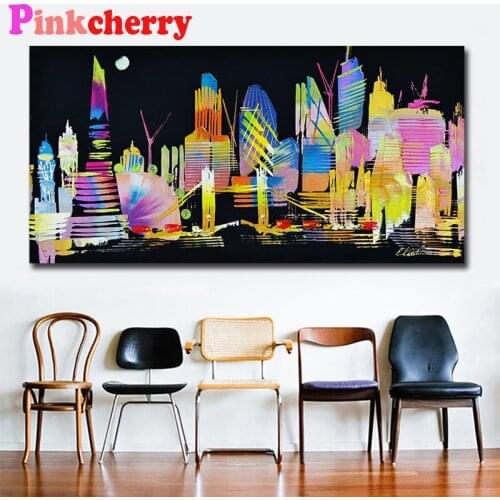 Abstract City Building large size 5d Diy Diamond Painting Full,Square,Round landscape Diamond Embroidery Art Diamond Mosaic art