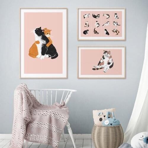 Baby Animals Canvas Poster Nursery Cute Cat Wall Art Print Modern Animal Painting Nordic Kid Bedroom Decoration Home Picture