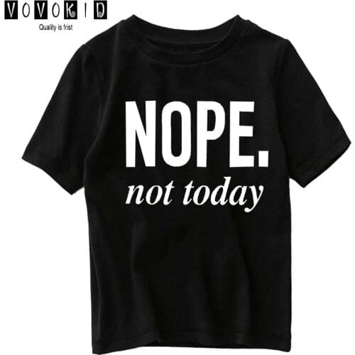 Little Nope Not Today Boy Cute Cartoon Sweet Girls T-shirt Chlidren Summer Japanese StreetwearTop Baby T Shirt Cartoon Shirt