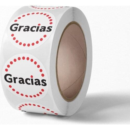 J025 Full Color Print Round Thankyou Adhesive Sticker 2.5cm Diameter Circle Bule Color Printing Coated Paper Label