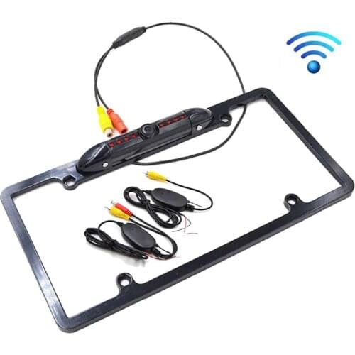 Wireless 8 Led Car License Plate Frame Rear View Camera Night Vision Backup Reverse camera Waterproof for US Canada