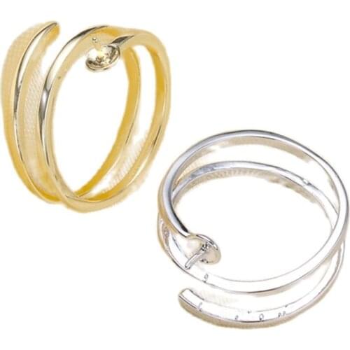 Classic Rings Resizable Design Rings Base 925 Silver Pearl Rings Settings Women DIY Pearl Rings Accessory No Pearl