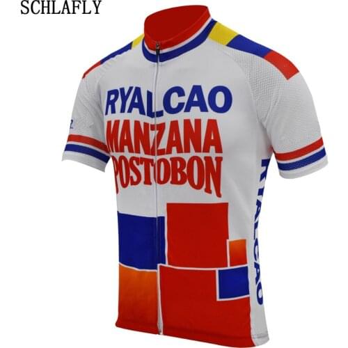 Ryalcao postobon team cycling jersey short sleeve summer bike wear jersey road jersey cycling clothing bicycle clothes schlafly
