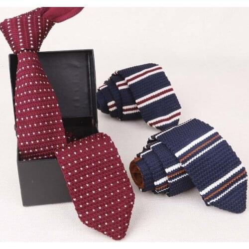 Linbaiway 7cm Knitted Neckties for Mens Multi-Colored Mens Ties Long Knit Ties Gentlemen Business Necktie Neckwear Custom Logo