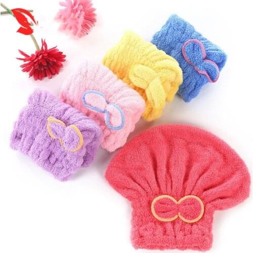 Microfiber Women Bathroom Hair Towel Quick-Dry Hair Hat Turban Super Absorbent Head Wrap Shower Cap Bath Towels hair bonnets