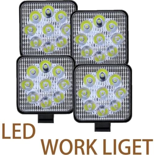 Mini 3Inch Square Led Work Light Bar 27W Spot Beam Work Lamp for Off-Road Suv Boat 4X4 Jeep JK 4Wd Truck 12V-24V