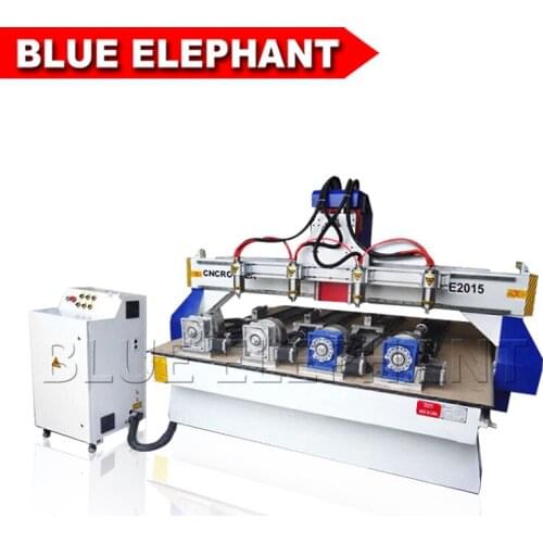 Multispindle cnc 4 spindles 3d wood carving cnc router with 4 rotary devices 2015 3PH 380V 50HZ with CE