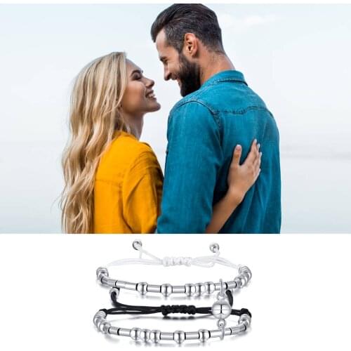 Morse Code Bracelet Women Men Handmade Braided Rope Bracelet Couple Jewelry