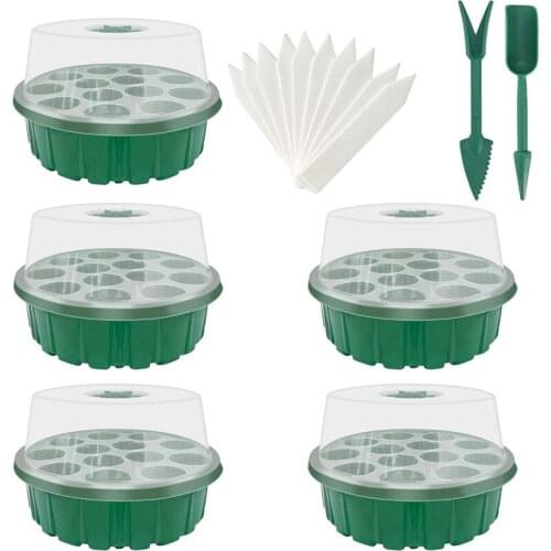 New Seed Starter Tray,Humidity Adjustable with Dome and Base Greenhouse Grow Tray Mini Propagator for Seeds Growing Starting