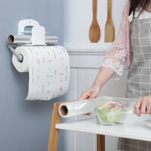 Plastic Tissue Hanger Wall Mounted Convenient Paper Roll Holder For Kitchen Bathroom Stable Durable Paper Towel Storage Racks