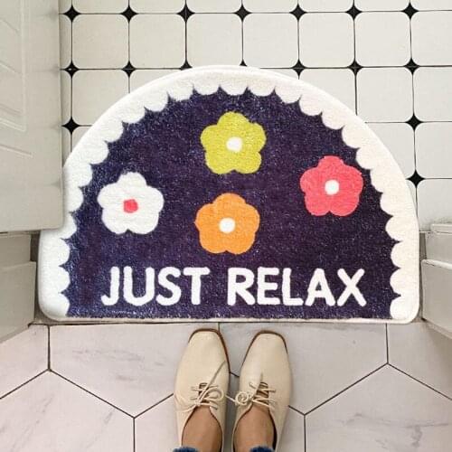 Toilet Doormat Bedroom Carpet Small Fresh Flower Bathroom Mat Water Absorption Toilet Antiskid Pad
