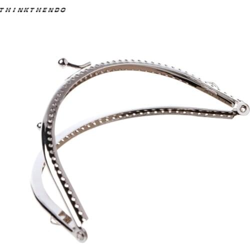 Coin Purse Frames 15cm Silver Purse Metal Frame Kiss Clasp DIY Sew Bags Clutch Accessories Sewing Handbag Handle