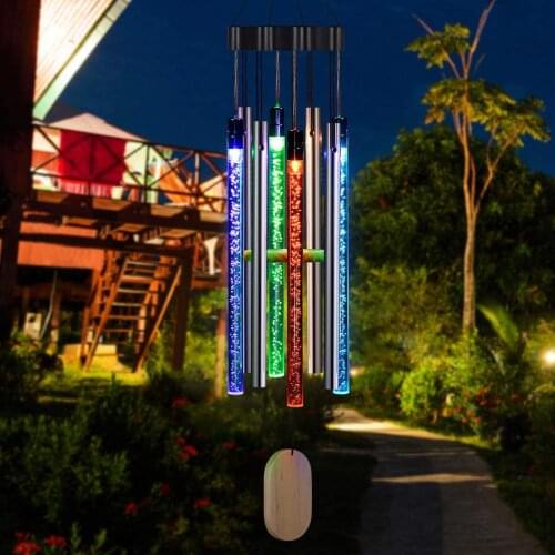 Solar Tubes Wind Chime Wind Bells Nordic Classic Outdoor Wall Hanging Home Decor Solar Light For Home Garden
