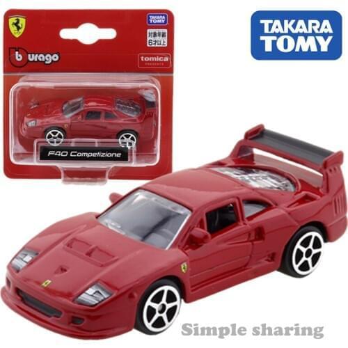 Takara Tomy Tomica Presents Burago Race & Play Series 3inch F40 Competizione Car Kids Toys Motor Vehicle Diecast Metal Model